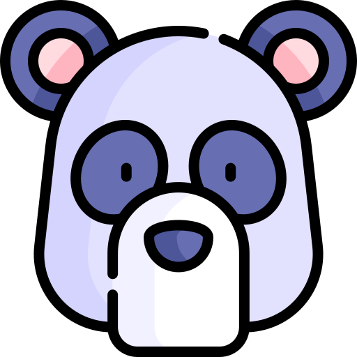 panda Kawaii Lineal color ikona