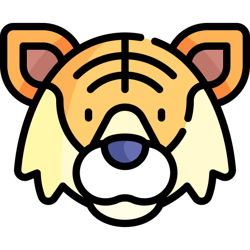 Tiger Kawaii Lineal color icon