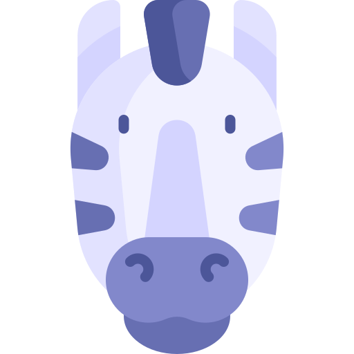 zebra Kawaii Flat ikona