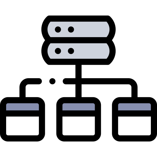 Data modelling Detailed Rounded Lineal color icon