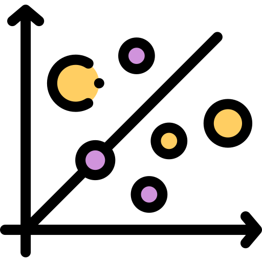 Scatter plot Detailed Rounded Lineal color icon