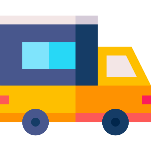 camión de reparto Basic Straight Flat icono