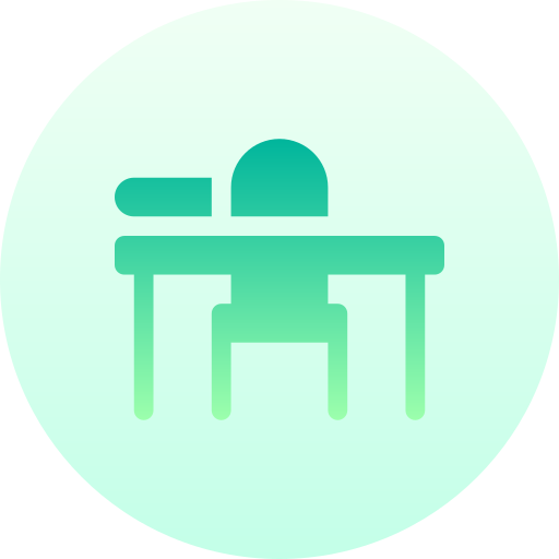 Teacher desk Basic Gradient Circular icon