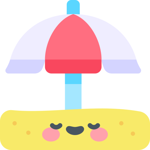 Sun umbrella Kawaii Flat icon
