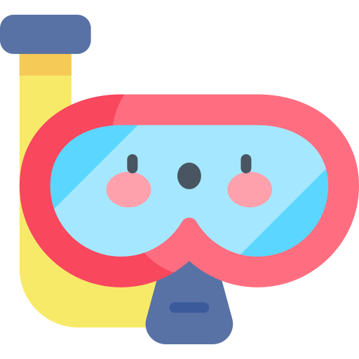 snorkel Kawaii Flat icoon