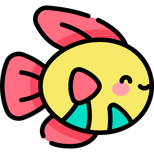 Рыбы Kawaii Lineal color иконка