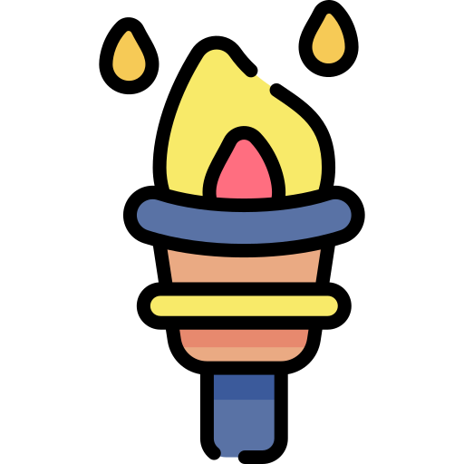 Torch Kawaii Lineal color icon