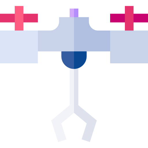 drone-bezorging Basic Straight Flat icoon