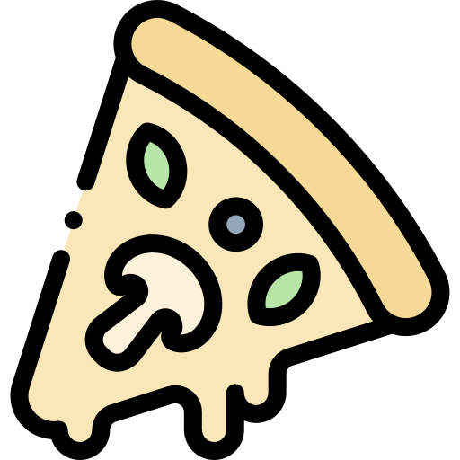 pizza Detailed Rounded Lineal color icono