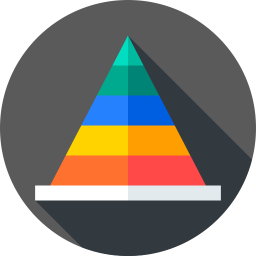 grafico a piramide Flat Circular Flat icona