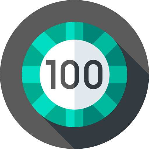 100 por ciento Flat Circular Flat icono
