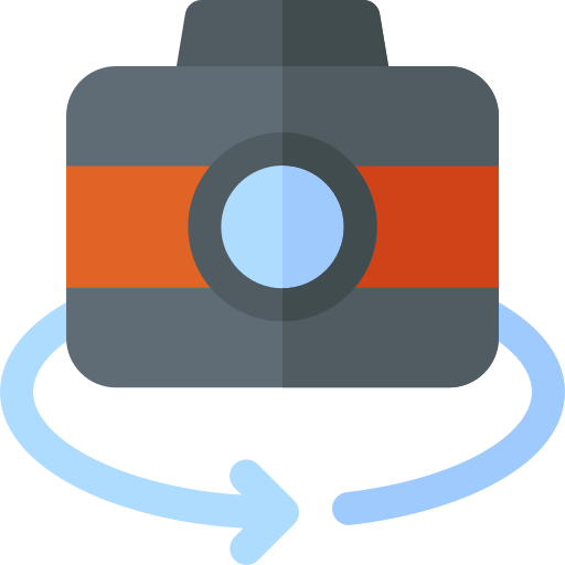 カメラを回転する Basic Rounded Flat icon