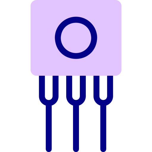 트랜지스터 Detailed Mixed Lineal color icon