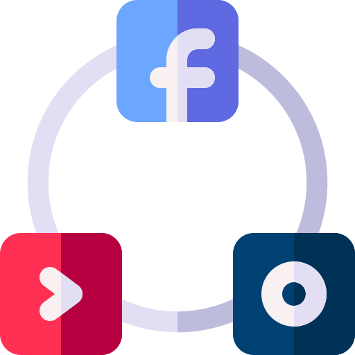 marketing de medios sociales Basic Rounded Flat icono