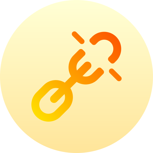 zepsuty link Basic Gradient Circular ikona