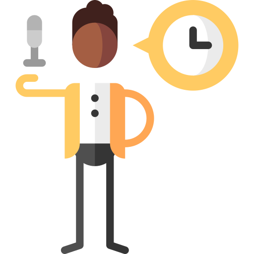 Clock Puppet Characters Flat icon