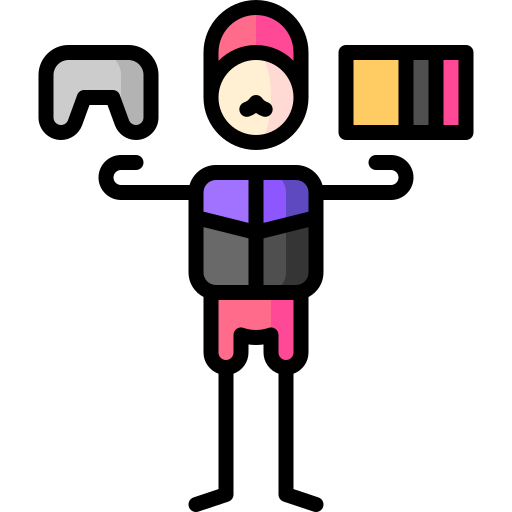 computerspellen Puppet Characters Lineal Color icoon