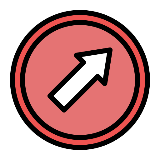 Up right arrow Generic Outline Color icon