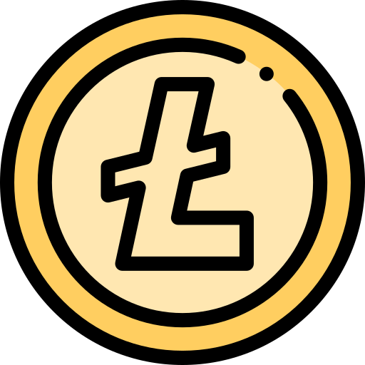 litecoin Detailed Rounded Lineal color Icône