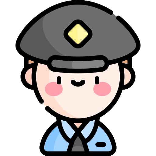 Security guard Kawaii Lineal color icon