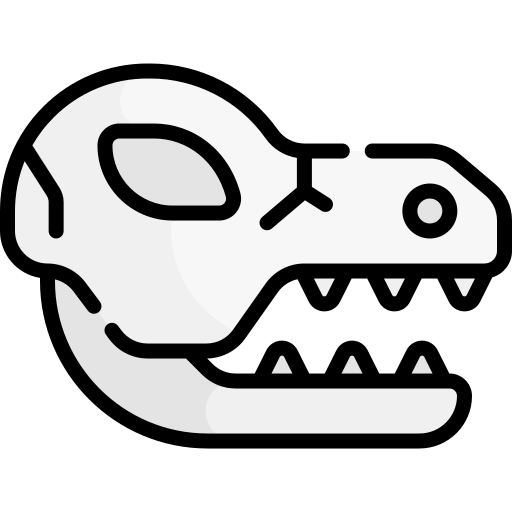 cráneo de dinosaurio Kawaii Lineal color icono