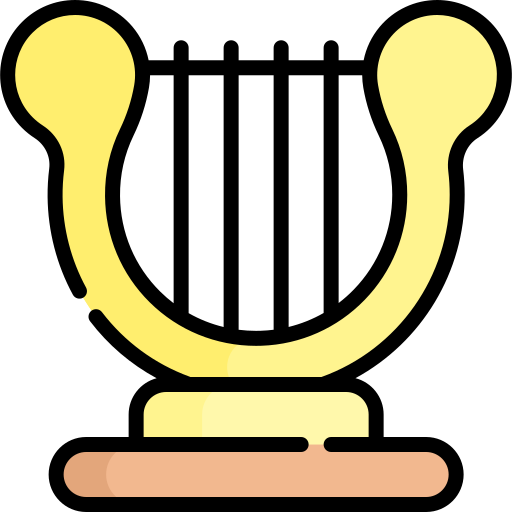 arpa Kawaii Lineal color icono