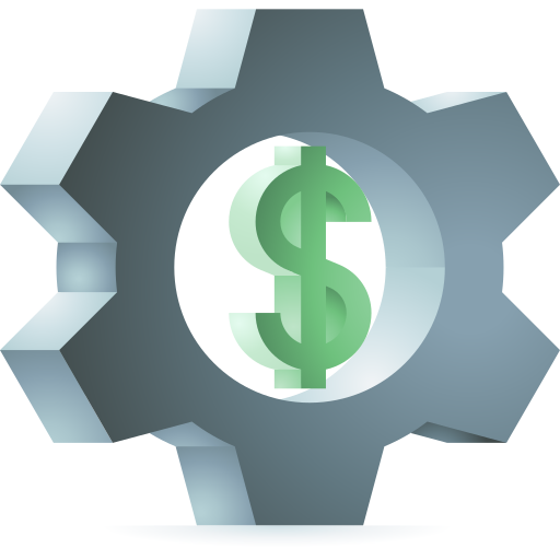 gestione del denaro 3D Toy Gradient icona