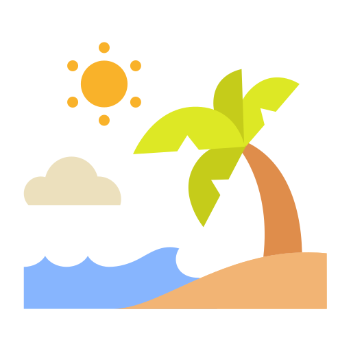 letnia plaża Generic Flat ikona