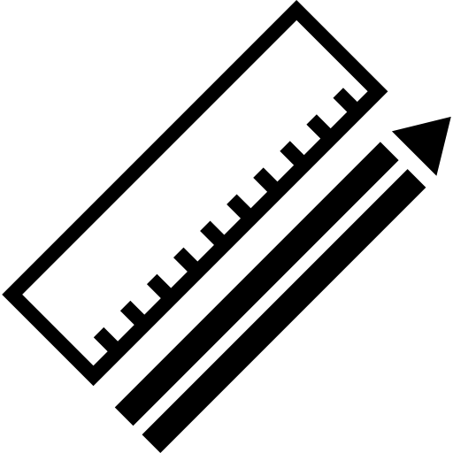 Ruler and pencil  icon
