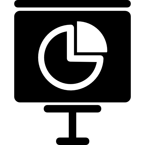 bildschirm mit kreisförmiger grafik des geschäfts  icon