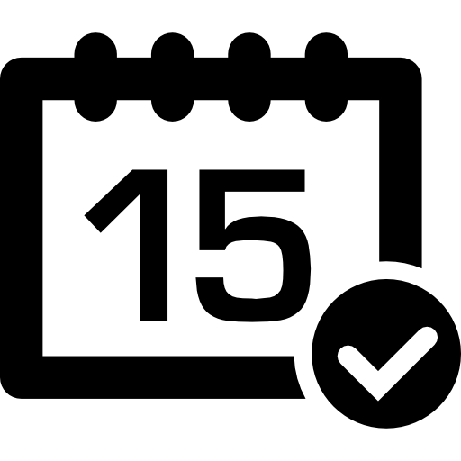 símbolo de verificação do calendário  Ícone