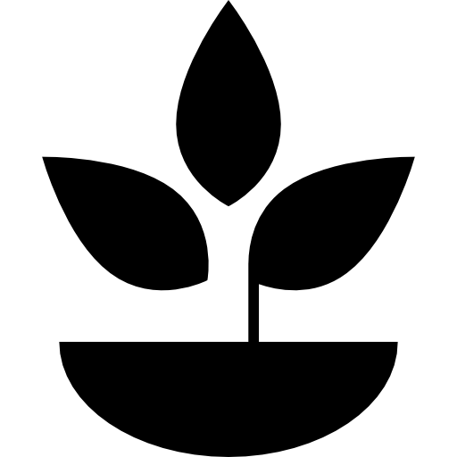Растение с листьями в горшке  иконка