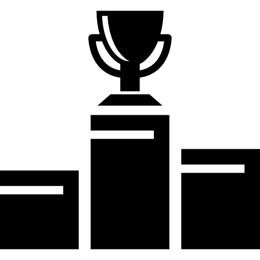 coppa del trofeo sul leggio del podio  icona