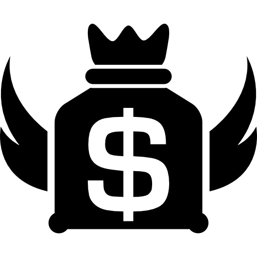 Money sack with wings  icon