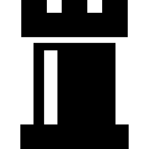pezzo degli scacchi della torre o parte dell'edificio del forte  icona