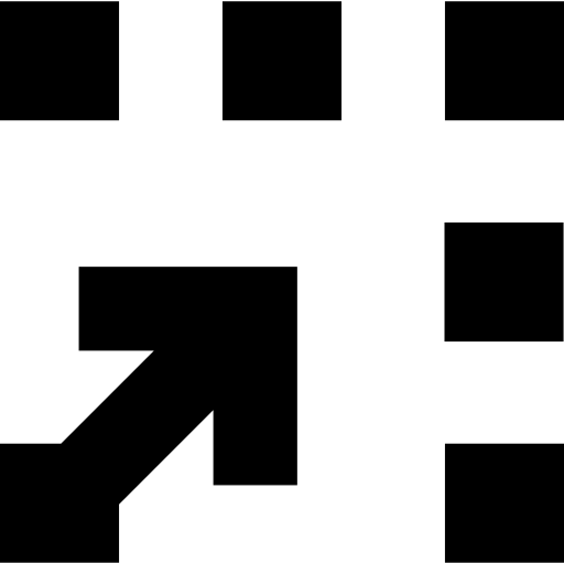 Corner arrow symbol for movies interface  icon