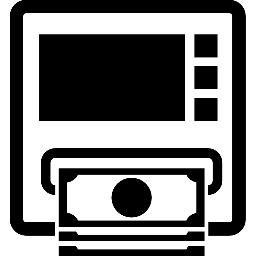 Наличные деньги в банкомате Basic Straight Filled иконка