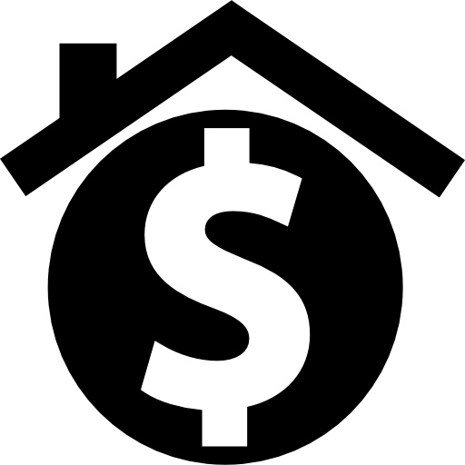 casa con signo de dolar para negocio inmobiliario Basic Straight Filled icono