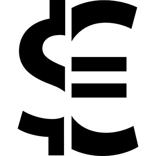 Dollar euro money symbol Basic Straight Filled icon