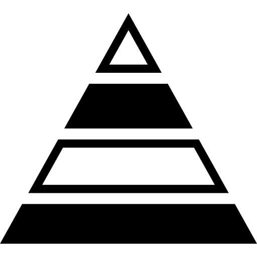 Striped triangular shape Basic Straight Filled icon
