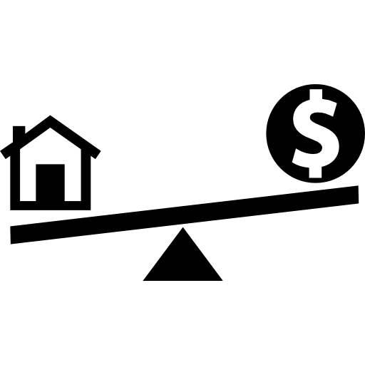 Дом против денег Basic Straight Filled иконка