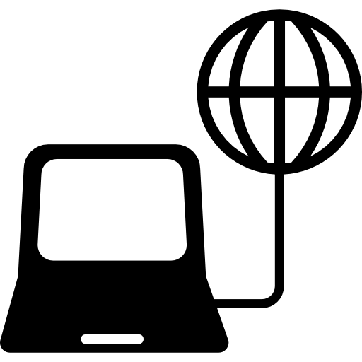 인터넷에 연결된 노트북  icon