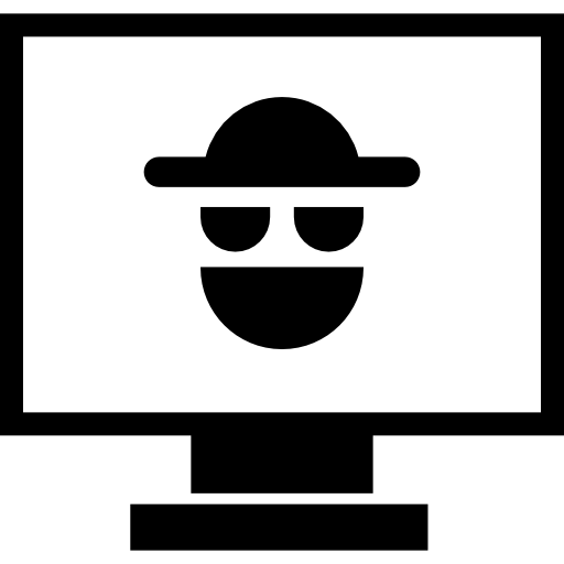 símbolo de ladrón en la pantalla del monitor  icono
