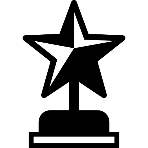 símbolo de prêmio em forma de estrela  Ícone