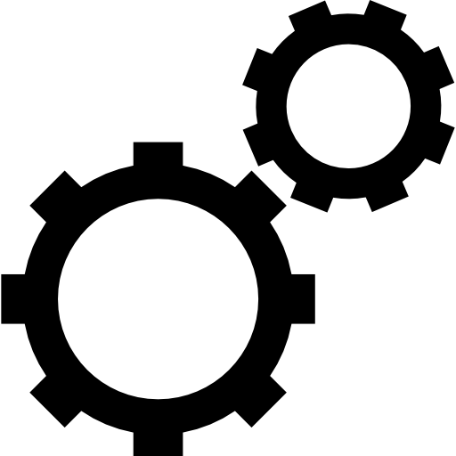 Символ интерфейса настройки двух зубчатых колес  иконка