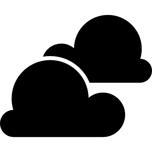 dwa czarne burzowe chmury symbol pogody  ikona