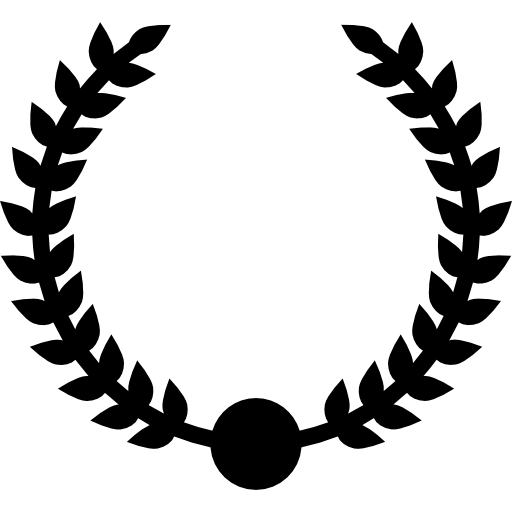 Wreath award circular branches symbol  icon