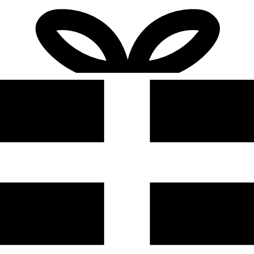 Gift box surrounded by a ribbon  icon