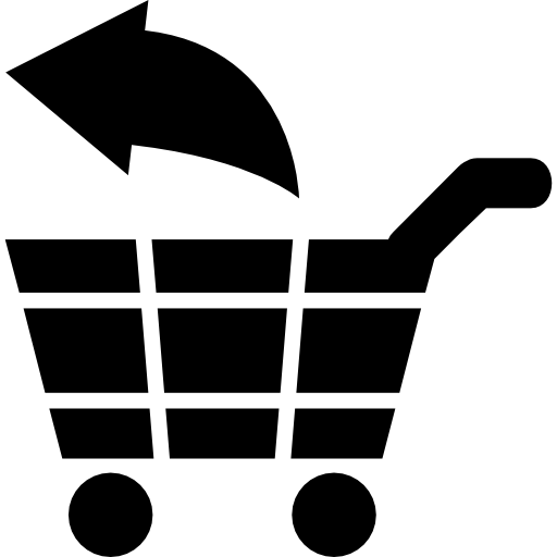 Out of cart commercial symbol for e commerce  icon