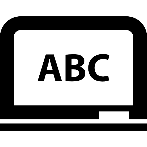 tableau blanc avec lettres abc  Icône